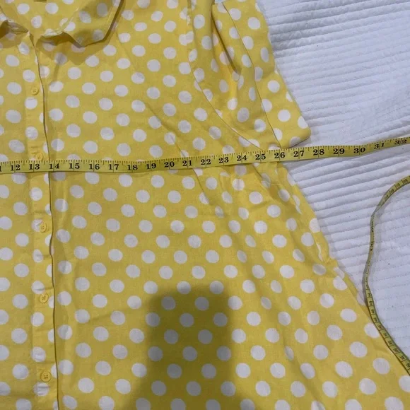 Lisa Marie Fernandez Yellow and White Polka Dot Top (XXL) - Picture 14 of 14